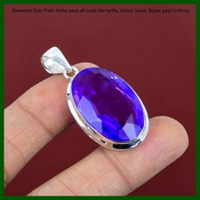 February Birth Oval African Amethyst Stone 925 Silver Sister Birthday Pendant
