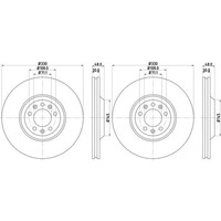 2X Hella Bremsscheiben 330Mm Vorne Passend FüR CitroËN C5 C6 Peugeot 407