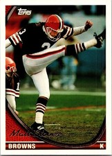 1994 Matt Stover 3 Browns 418 Topps Football Sports Trading Card