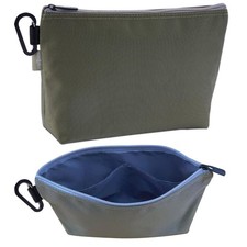 Tool Pouch Zipper Small Organizer Bag Carabiner Nylon 1680D Green 11 Inch