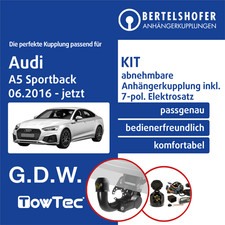 Für AUDI A5 Sportback Typ F5A/ F5F 06.2016-jetzt AHK abn. +7pol spez E-Satz TOP