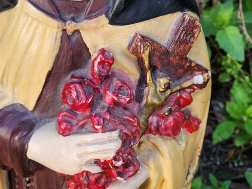 St Therese Of Lisieux Statue 21" Chalkware Figure The Little Flower 9 Lbs Vintag - Picture 5 of 23