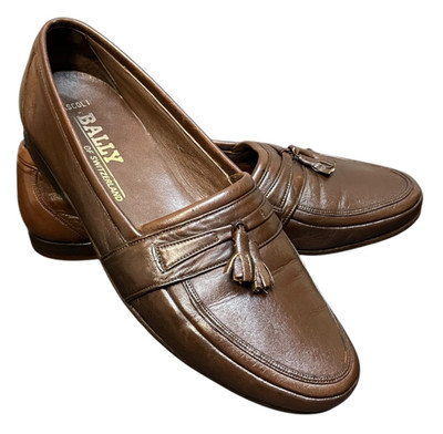 Bally of Switzerland Shoes Men 10 M Brown Tassel Ascoli Slip On Loafers Italy