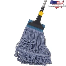 Heavy Duty Cotton Mop Telescopic Iron Handle Floor Cleaning Commercial Use