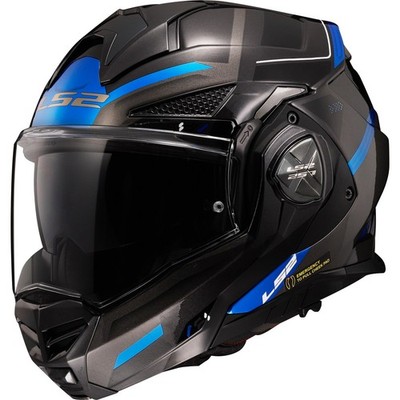 LS2 Motorcycle Helmet Advant X Spectrum FF901 Size XXL Flip Schwarz-Titan-Blau