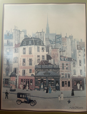 Michel Delacroix /''Les Halles'' / Print Framed /29 X 36''