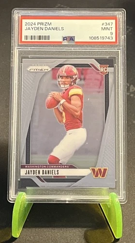 2024 PANINI PRIZM #347 JAYDEN DANIELS ROOKIE RC PSA 9