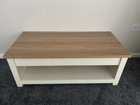 Cream and Wood Living Room Coffee Table