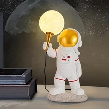 Astronaut Table Lamp with PLA Shade, Moon Bedside Desk Lamp, 3D Printing Lamp...