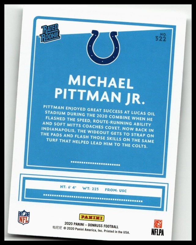 2020 Donruss #322 Michael Pittman Jr.