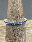 Vintage Sterling Silver .925 Sapphire Eternity Band Prong Set Sz 9 #362