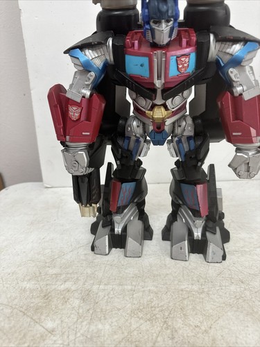 2008 Hasbro Optimus Prime Mega Power Bot Transformers Light-Up Talking 12" Works - Picture 2 of 9