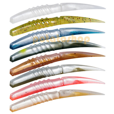 6Pcs Fishing Drop Shot Lure Glass Rattle Worm 4.33in 0.19oz Soft Bait Perch Pike