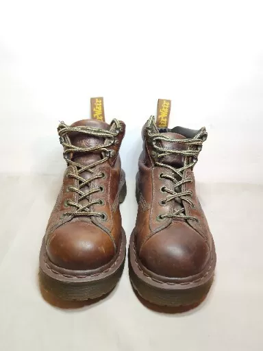 Vtg Dr Martens 8287 AirWair Brown Leather Ankle Boots Size 8 Made