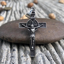 Handcrafted 925 Sterling Silver Cross Jesus Christ Christian Crucifix Pendant