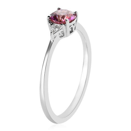1.60ctw LUSTRO STELLA Pink & White Cubic Zirconia Platinum Plated Sterling Siz 5 - Picture 4 of 6