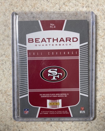 CJ Beathard 2017 PANINI PLATES & PATCHES FULL COLOR JUMBO PATCH RC #’d/25 SSP - Picture 2 of 2