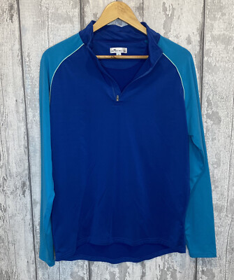 PETER MILLAR blau 1/4 Reißverschluss leichter Pullover Herren Größe Small Pull-Over Golf