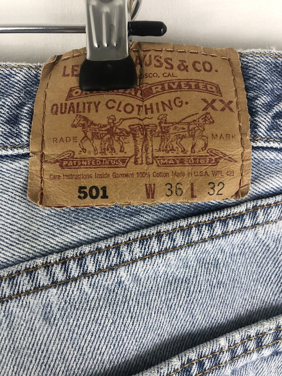 Vintage 90s Levis 501XX Denim Jeans Made in USA Light Wash 501 Sz
