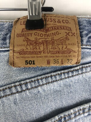 Vintage 90s Levis 501XX Denim Jeans Made in USA Light Wash 501 Sz