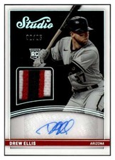 DREW ELLIS RC AUTO 2022 Chronicles Studio /25 Black Material Signatures ID:47818