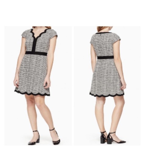 Scallop Tweed Dress Womens Size 