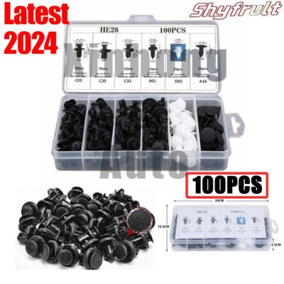 For-Nissan Fastener Box Set Bumper Fender Liner Push Type Retainer Clips -100xUS