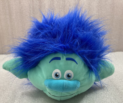 TROLLS Fuzzbees Blue Troll Head plush ball 8
