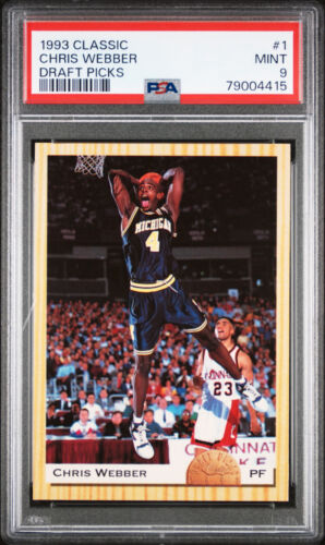 1993 Classic Draft Picks 1 Chris Webber PSA 9 Mint Rookie Card RC March Madness
