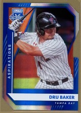 2021 Panini Elite Extra Baseball Dru Baker Aspirations Blue 4/96 Rookie