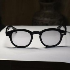 Retro Acetate Johnny Depp sunglasses mens black glasses light gray lens unisex