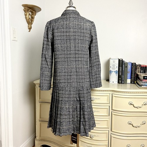 Storets Prince of Wales Tartan Pleated Wool Blend Coat - Picture 5 of 9