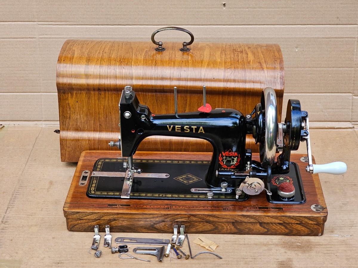 Antique Vesta Hand crank Transverse Shuttle Sewing machine | eBay