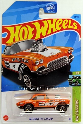 2023 Hot Wheels #174 HW Gassers '62 Corvette Gasser Orange Dollar General Excl.