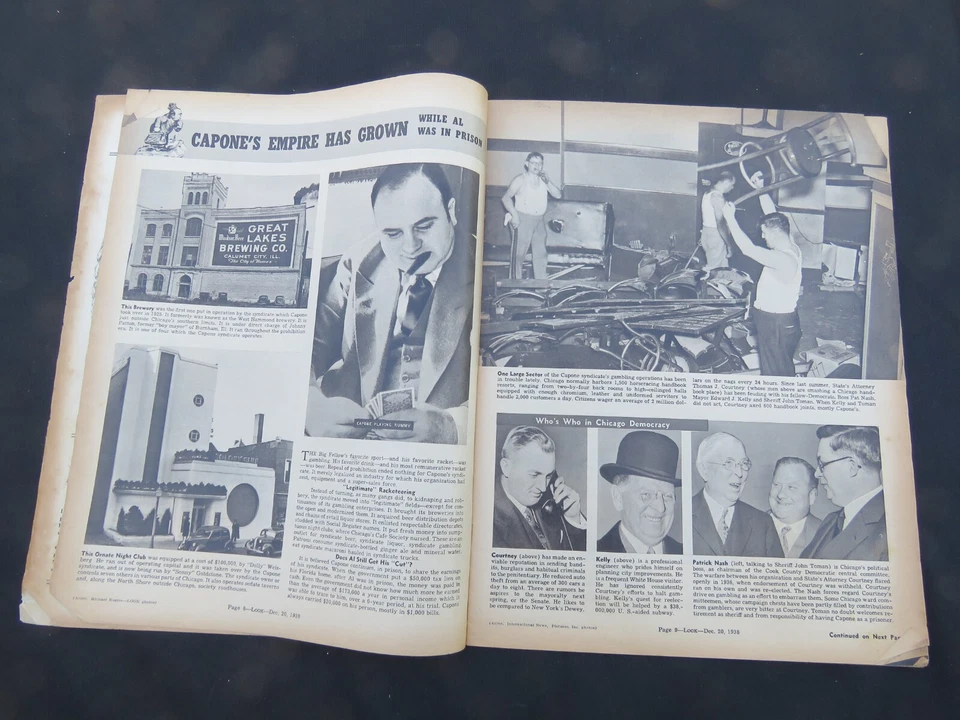 LOOK Magazine December 20 1938 Al Capone, Adolph Hitler, Frankenstein & Dracula - Image 3 of 4