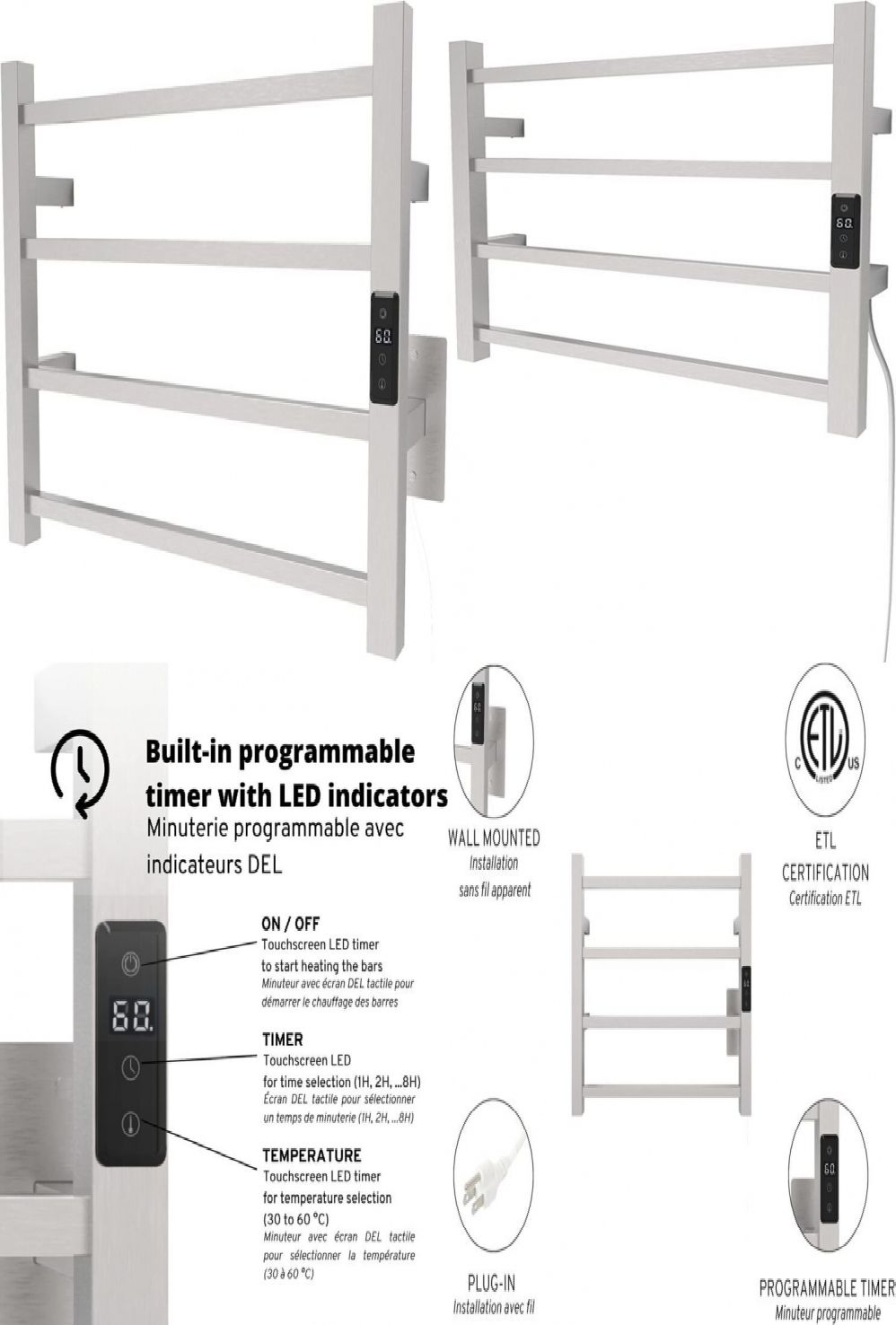 Odass | Towel Warmer | Built-in Timer with Led Indicators | Brush | eBay