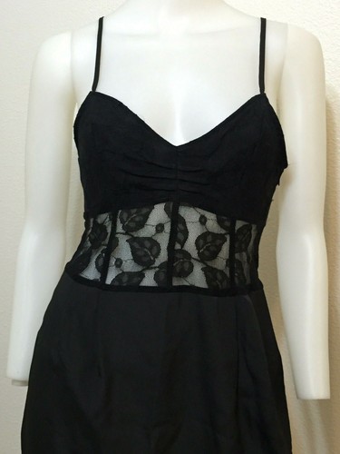 NEW SEXY BLACK DRESS LIGHTWEIGHT LACE GYPSY BOHO URBAN ANTHROPOLOGIE DRESS S - Picture 2 of 6