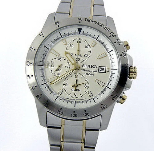 Seiko Chronograph 100m Stainless Steel Men&#039;s SNAC51P1 eBay