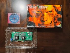 Working 3dfx Voodoo 5 5500 Agp 2d/3d Sli Graphics Card With Box And Driver Disc