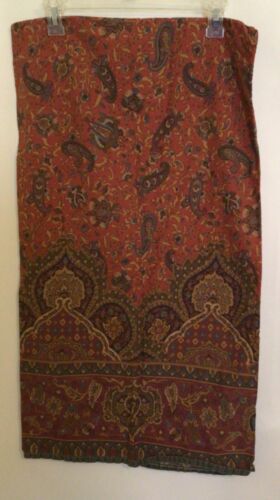 RALPH Lauren Equestrian PAIR STANDARD PILLOWCASES Paisley Green Red Brown - Picture 2 of 8