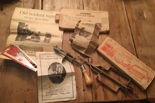 Lot of Vintage Hook Rug Needle Tools - Wonderart, Bates, Bluenose Old!