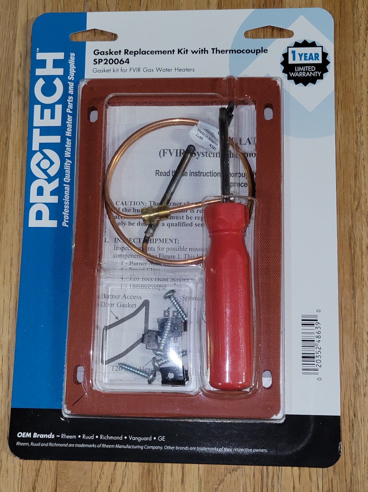 Pro-tech Gasket Replacement Kit w/Thermocouple SP20064 ProTech | eBay