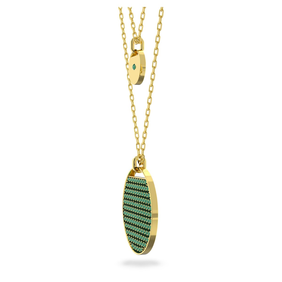 Swarovski Ginger layered pendant Green, Gold-tone plated