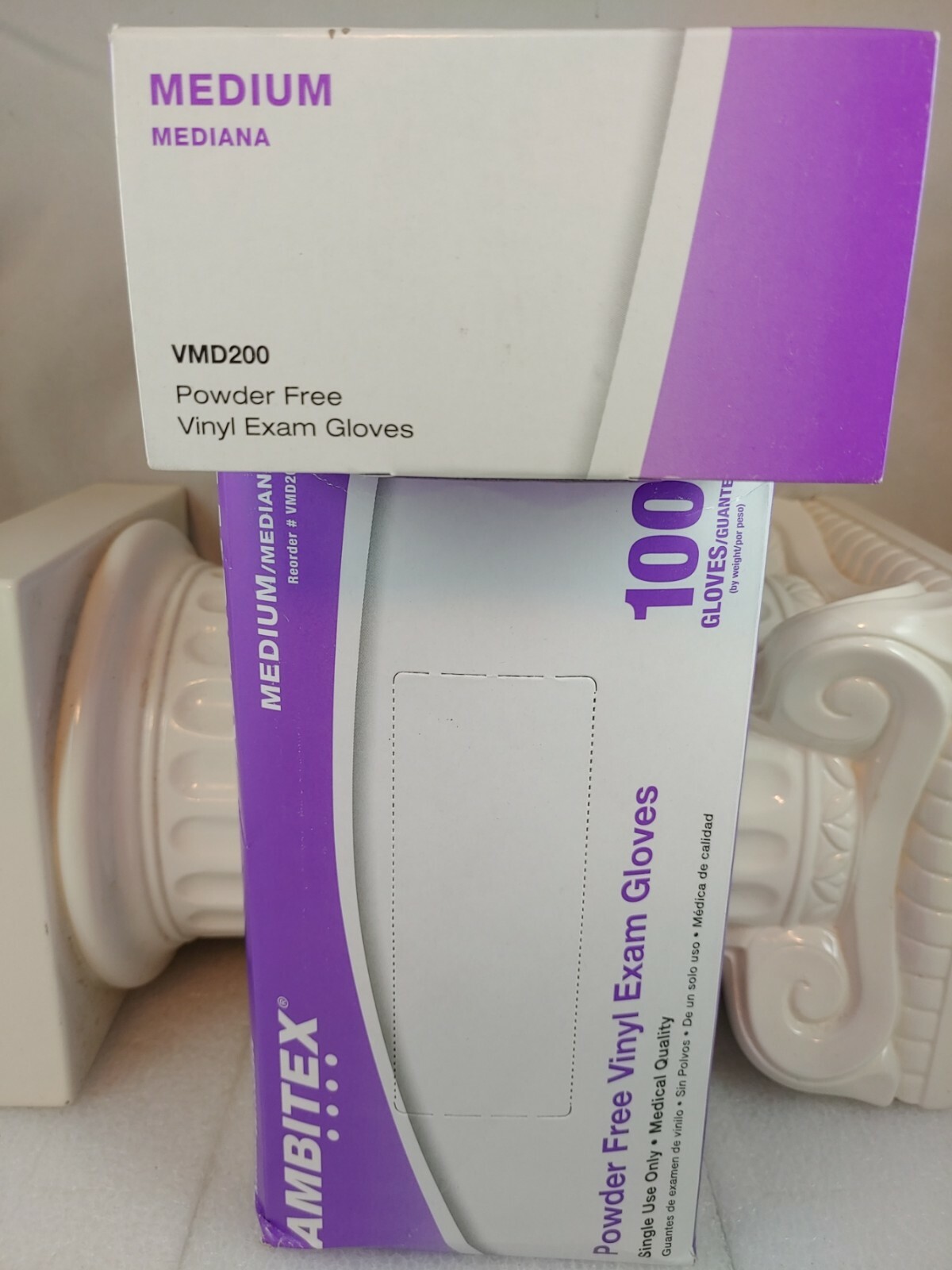 2 Boxes Size M Powder Free Clear Vinyl EXAM Gloves 100/Box Ambitex