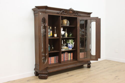Renaissance Antique Oak Office Library Bookcase Sculptures #54006 - Picture 3 of 15