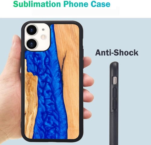 slab Wood epoxy resin surface Hard Black Cover For Apple iPhone 12 13 14 - Picture 9 of 25