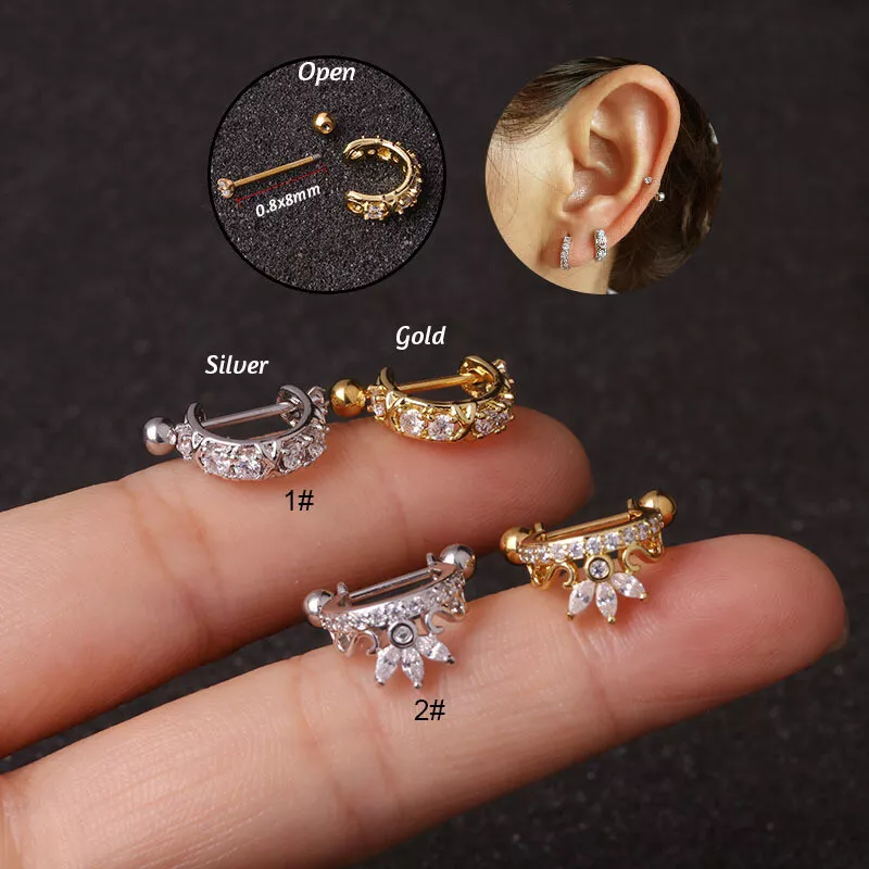 Hoop Cartilage Huggie Earring Piercing Helix Tragus Conch Jewelry