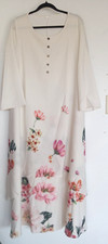 NWOT's Size L (true fit) Ivory dress w/ pink floral print, layered.