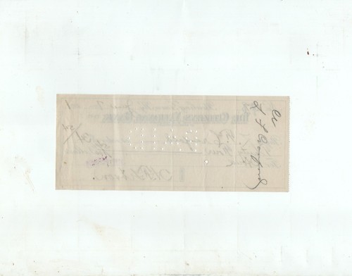 Bowling Green Kentucky 1921 bank check signed by L. F. Crawford and H. F. Gibson - Picture 3 of 4