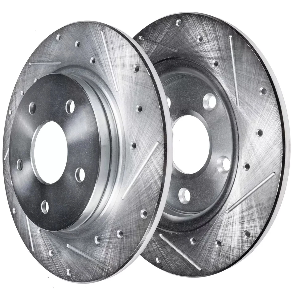 Front Rear Drilled Rotors Brake Pads for 2001-2007 Town & Country Grand Caravan Foto 2 de 4